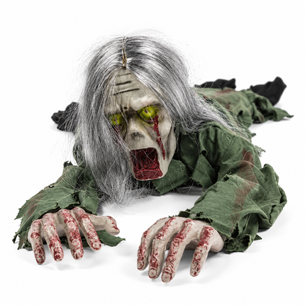 Halloween Decorations Scary Crawling Zombie with Horror Sound & Glowing Eyes