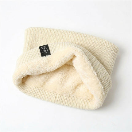 For Women Men Neck Warmer Tube Winter Knitted Scarf Thermal Warm Thicken Chunky Beige