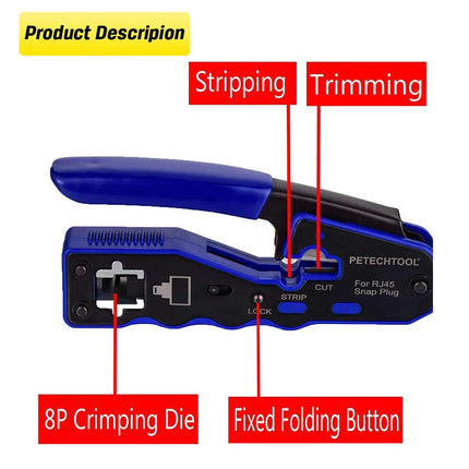 CAT6/5 Network Cable Tool Tester RJ45 Crimper Ethernet LAN Kit Crimping Set