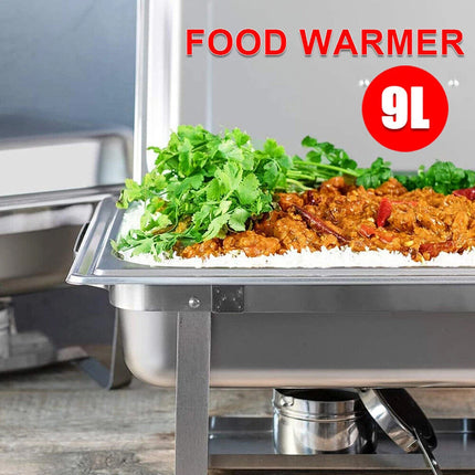 304 Insulated Food Warmer Bain Marie Food Warmer Buffet Chafing Dish Warmer 9L  (3L x 3)