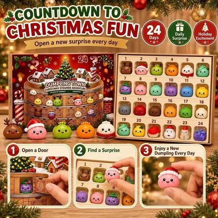 2026 Christmas Squi-shy Advent Calendar 24 Days Dumpling Toys Adult Xmas Gift