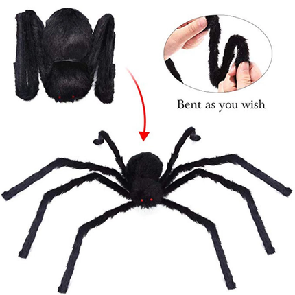 4Pcs Giant Spider Halloween Decoration Haunted House Prop Indoor Outdoor Party