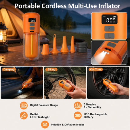 Portable Air Pump for Inflatables 430L/min Ultra Fast Air Mattress Pump, 2000 MA