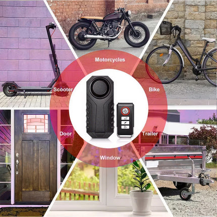 Vibration Sensing Alarm Kit for Bicycle Motorcycle with Remote Controller 113dB Sound