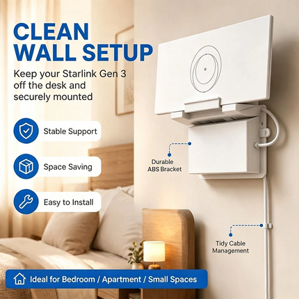 Starlink Gen 3 Router and Power Supply Wall Mount Kit Bracket for Starlink Gen 3