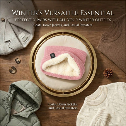 For Women Men Neck Warmer Tube Winter Knitted Scarf Thermal Warm Thicken Chunky Pink