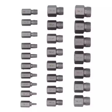 25-Piece Damaged Screw Extractor Set Multi-Spline Easy Out Broken Bolt Remover