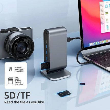 12 Ports HD/VGA/Audio/TF card/USB 3.0/PD 100W Fast Charging Charger Dock Station