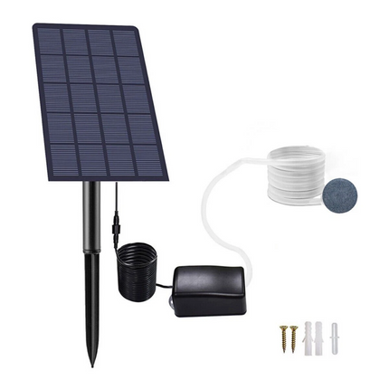 Solar Powered Oxygenator Oxygen Aerator Air Pump Fish Tank Pond Aquarium Garden