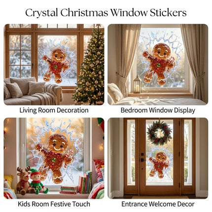 New The Gingerbread Man Christmas Window Glass Sticker Decal Mural Home Decoration Wall Stickers