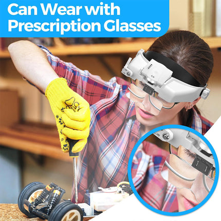5 Lens Adjustable Headband Magnifier Head Magnifier Hands Free Magnifying Glass
