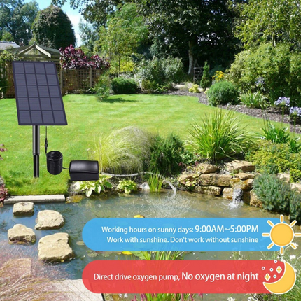 Solar Powered Oxygenator Oxygen Aerator Air Pump Fish Tank Pond Aquarium Garden