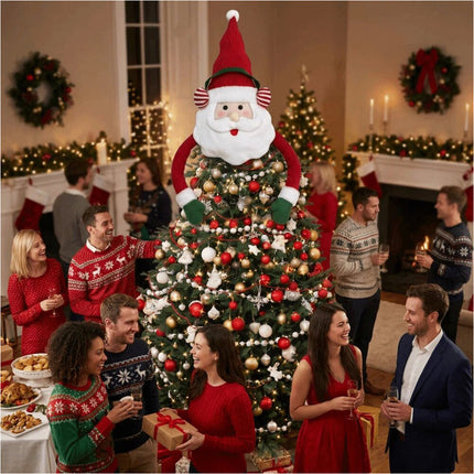 Christmas Tree Top Santa Claus Decoration Holiday Home Display