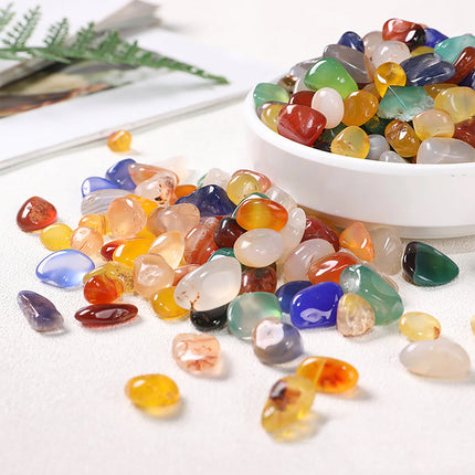 1KG 7-9mm Mixed Agate Crystal Chips BULK Grade Natural Gemstone Polished Stones