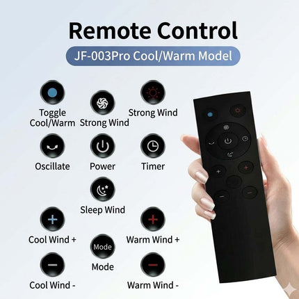 Bladeless Tower Fan 3In1 CoolHot Purifier Remote Control Space Heater Airflow Purification Black