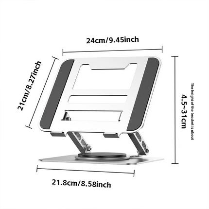 360 Degree Rotating Laptop Stand Height Adjustable Carbon Steel