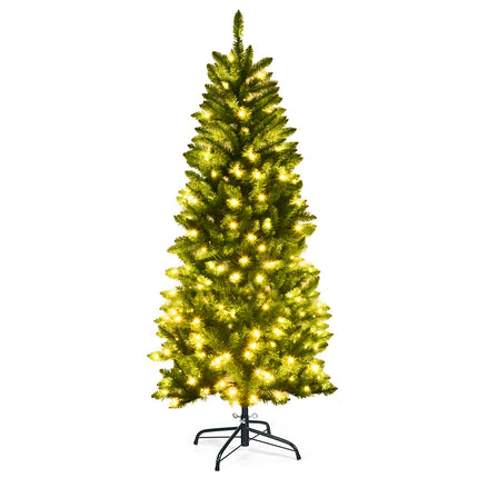1.5M Pre Lit Slim Christmas Tree Artificial LED Christmas Decor