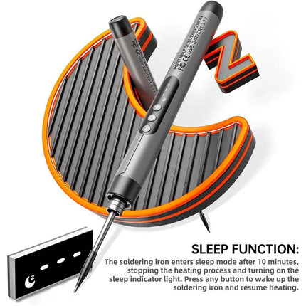 Cordless Soldering Iron Kit Usb Rechargeable Digital Display 5-speed Temperature Upgraded Version GRAY - Image 3