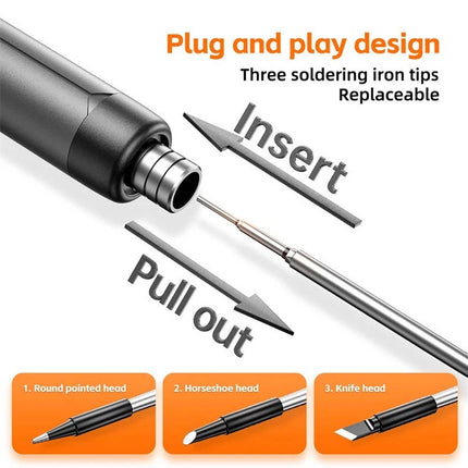 Cordless Soldering Iron Kit Usb Rechargeable Digital Display 5-speed Temperature Upgraded Version GRAY - Image 5