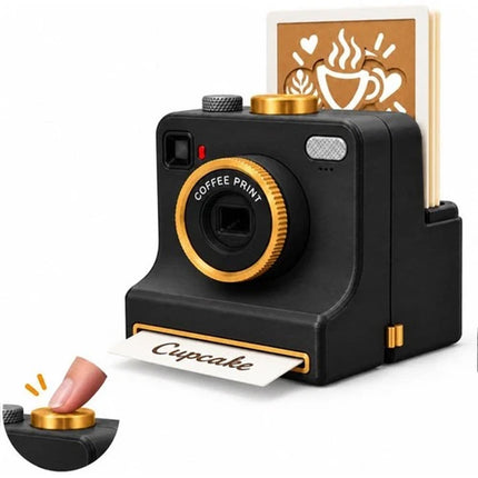 3D Printed Latte Art Camera, Coffee Powder Printer with Multiple Stencil Cards