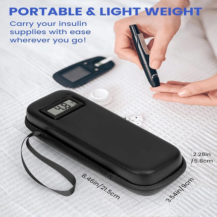 Insulin Cooler Travel Case Temperature Display Refrigerated Medicine Cooling Bag