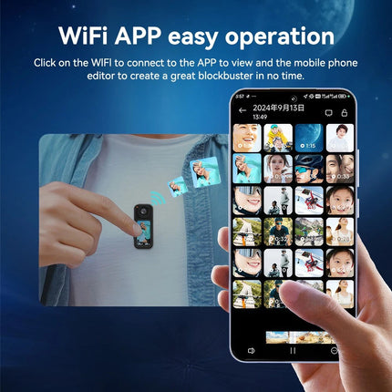 2.7K Portable WiFi Camera Thumb Action Camera Pocket Cam with Lanyard