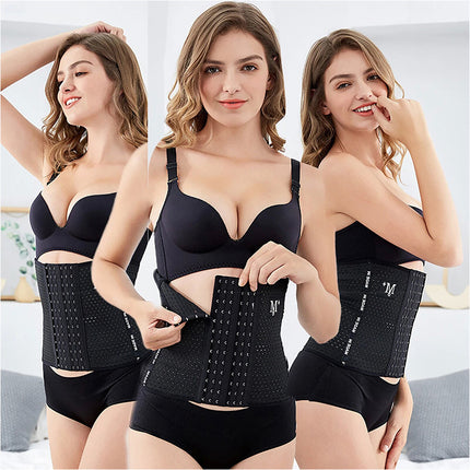 Women's Waist Trainer Cincher Tummy Girdle Belt Body Shaper Slimming Corset Wrap Black