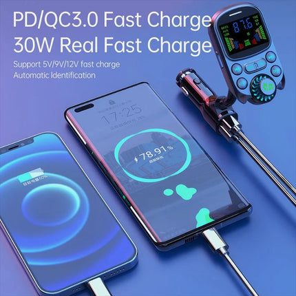 Bluetooth 5.3 FM Transmitter for Car Adapter PD30W & USB Port Fast Charge