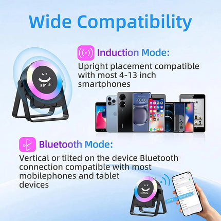 4 in 1 Rotatable Phone Stand with Wireless Induction Audio Speaker Phone Holders