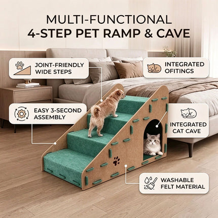 4 Step Ramp Stairs for Sofa & Chair NonSlip Sturdy Pet Steps Cats Dogs