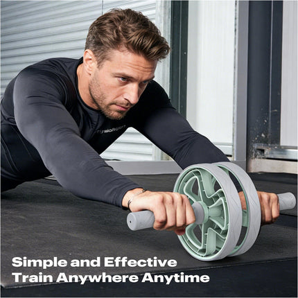 AB Roller Wheel Adjustable Wheel Fitness Core Workout Exercise Detachable Grey
