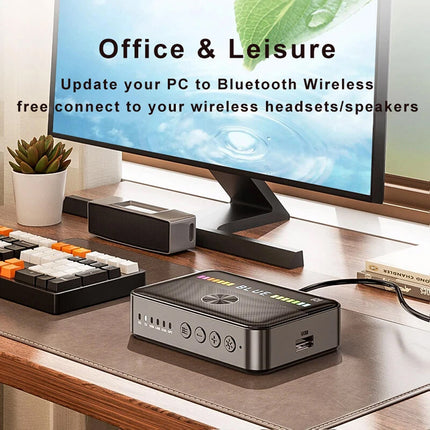 Wireless Bluetooth 5.3 Audio Transmitter Receiver HiFi Music Adapter AUX RCA NFC