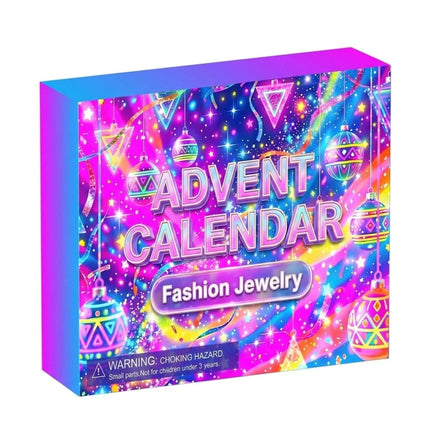 Christmas Advent Calendar 24 Days Countdown Ring Necklace Earrings Bracelet Set