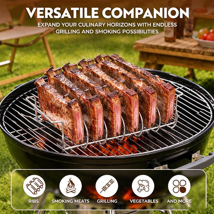 1/2PCS Rib Rack for Smoking and Grilling, Holds 6 Full Racks, Rust-Resistant