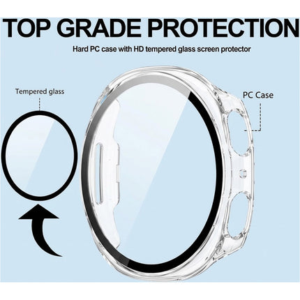 For Samsung Galaxy Watch 8 Case Cover With Glass Screen Protector 44mm Clear