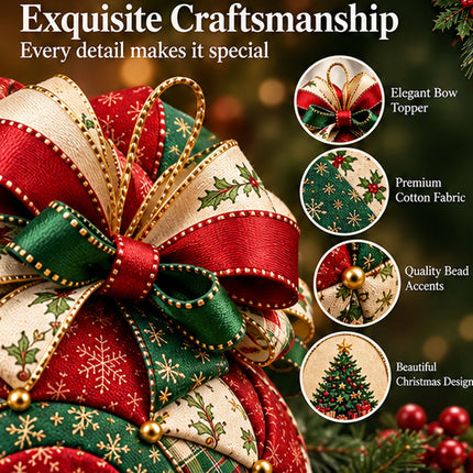 DIY Christmas Tree Patchwork Ornament Kit – Holiday Craft Sewing Kit for Beginners and Adults