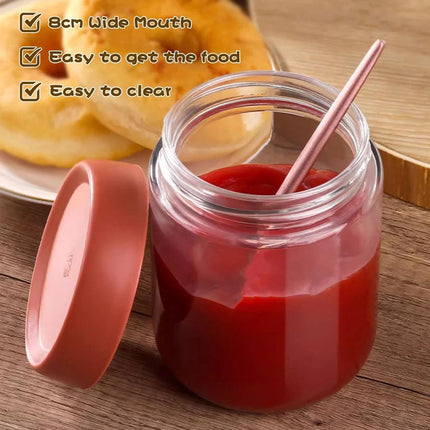 4X 500ml Glass Jars with Lid Small Food Candy Storage Mason Jam Bottle Container