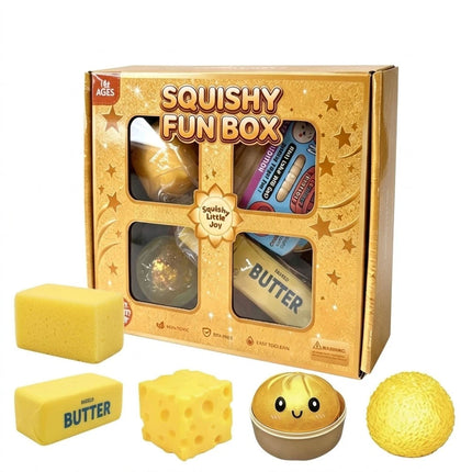4 Pcs Yellow Sensory Toy Set Kawaii Stress Relief Assortment