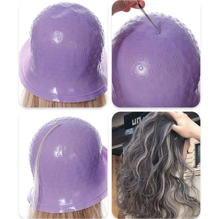 Hair Cap Reusable Highlighting Tinting Streaking Silicone Hat Hairdressin