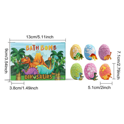 6Pcs Dinosaur Egg Bath Bombs For With Surprise Toys Inside Bath Salt Ball
