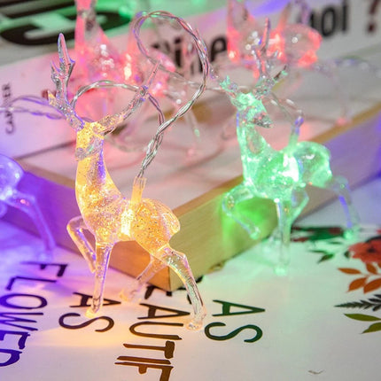 Deer LED String Light 10LED Battery Operated Reindeer Christmas String Lights