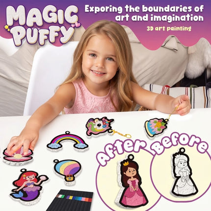 Magic Puffy Paint 3D Foam Texture Painting Kit DIY Bubble Drawing Pens Art Set