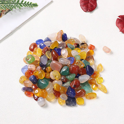 1KG 7-9mm Mixed Agate Crystal Chips BULK Grade Natural Gemstone Polished Stones