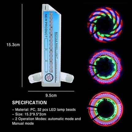 3D Bicycle Spokes LED Light Colorful Wheel Multi-color 16 LED Bike Spokes Lamp