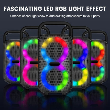 Bluetooth Portable Party Speaker with Colorful Lights Floor Standing Speakers