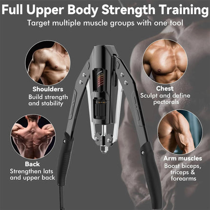 Portable Hydraulic Power Twister Chest Expander Arm Trainer – Black
