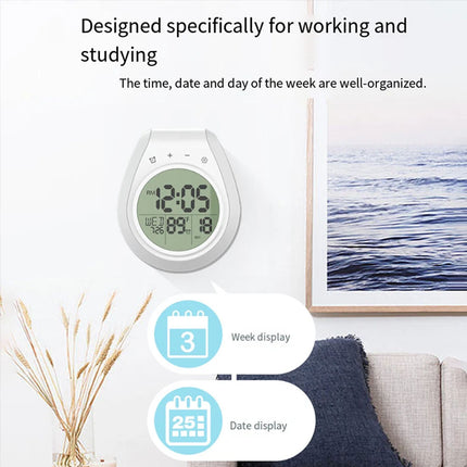 Waterproof Digital Shower Timer Clock Bathroom Kitchen Wall Clock w Hanging Hole