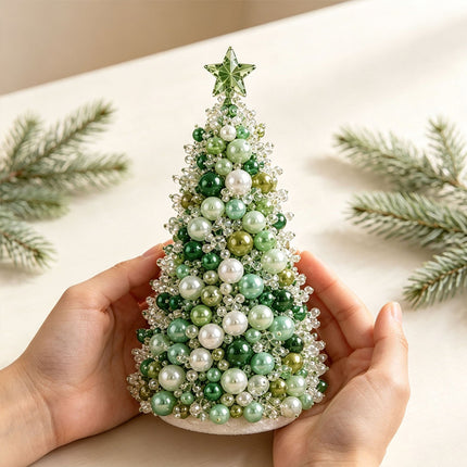 Sparkling Dreamy Beaded Christmas Tree DIY Kit Home Decoration Green