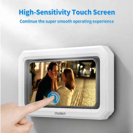 IPX7 Waterproof Phone Holder Touch Screen for Shower Bathroom 6.7" White