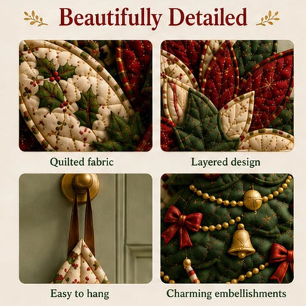 Christmas 3D DIY Padded Patchwork Sewing Set for Home Decoration Gift for Craft Lovers     （Red Green Ivory-1）